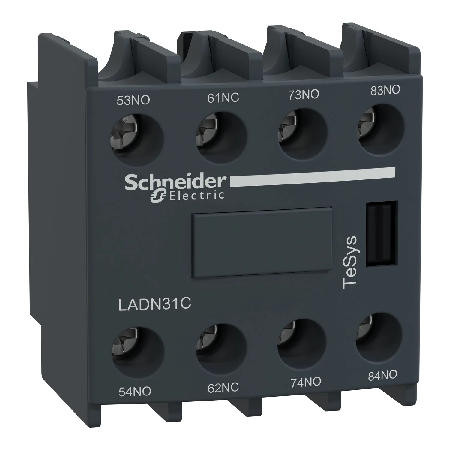 LADN31 LADN31C Auxiliary contact block 3NO + 1NC, front mounting, screw clamp terminals