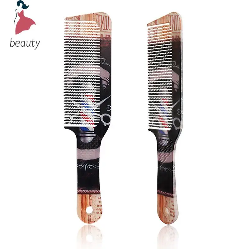 Barbershop Professional Retro Print Flat Top Clipper barbering Comb Hairdressing Men Women Hair Cutting Combs Salon Styling Tool