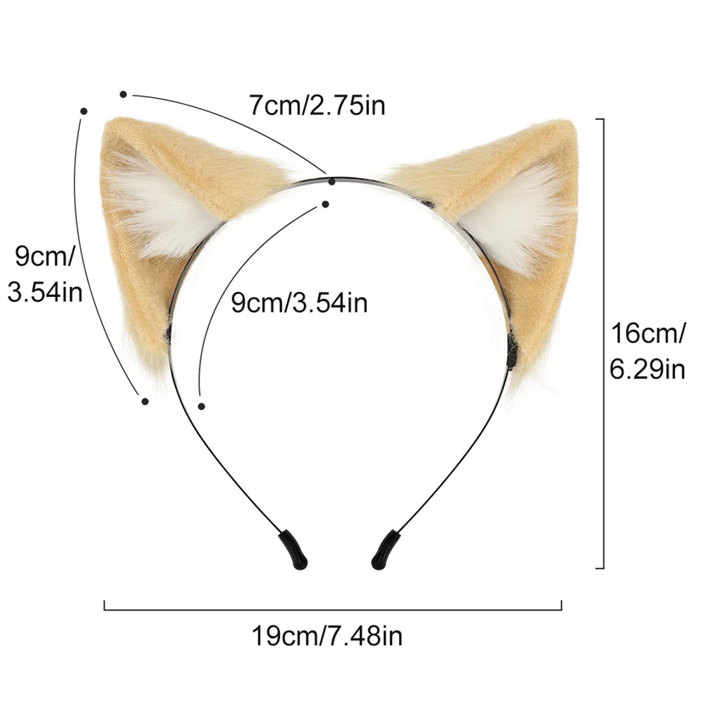 Faux Fur Animal Hairband para meninas, gato e Fox Ear Hair Hoops, Halloween Headbands, Cosplay Headwear, Acessórios para cabelo