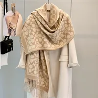 Autumn and winter popular imitation cashmere scarf, women's double-sided thick tassel shawl, dual-use warm and versatile scarf - Image 3