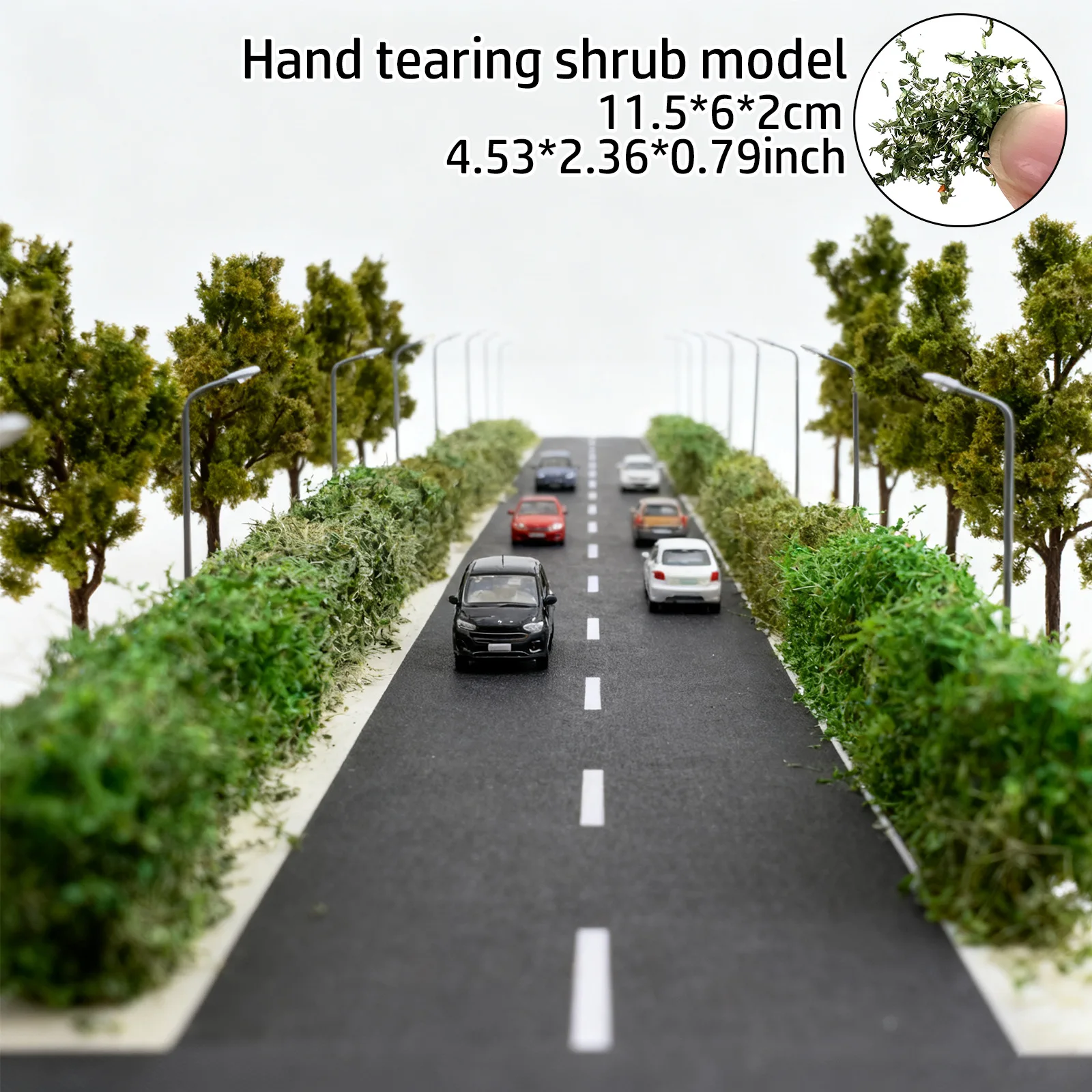 DIY Miniature Shrub Bushes Foliage Terrain Model Kit Hand Tear Shrubs Landscape DIY Sandtable/Railway/Military Decor Diorama 1PC