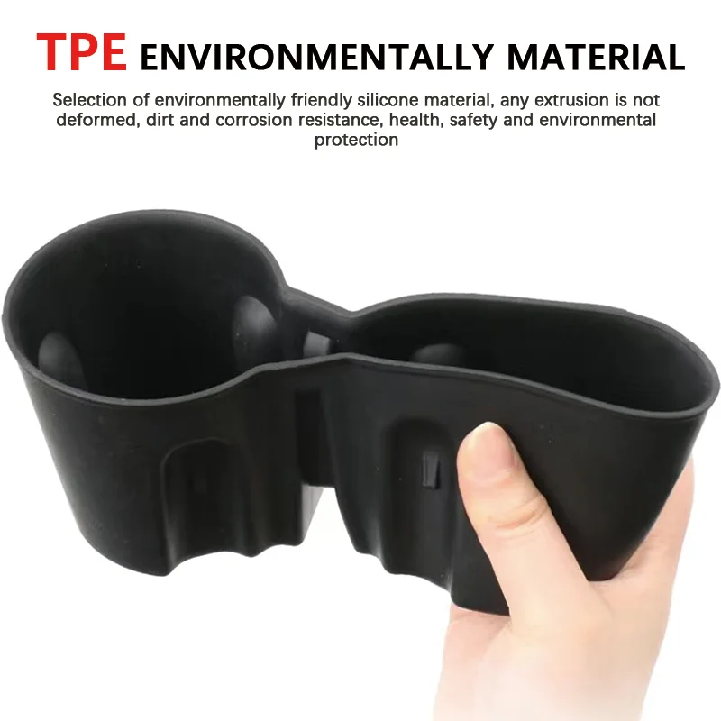 Tesla Water Cup Holder For Model 3 Highland 2024 Center Console Organizer TPE Storage Box Newest Model3 Car Accessories