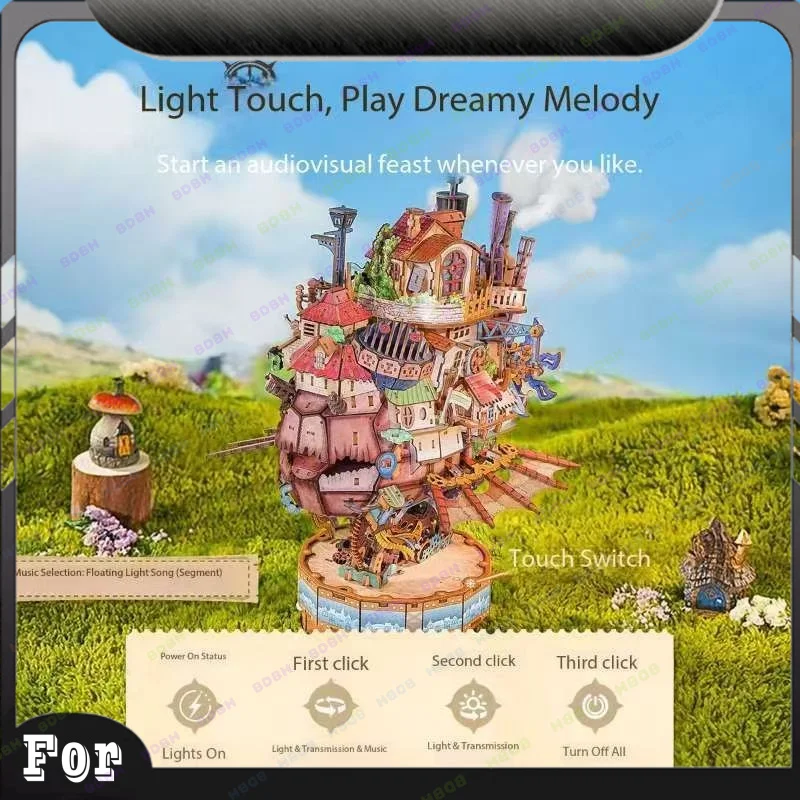 Tongfun assembling model wandering castle handmade diy cabin building blocks three-dimensional jigsaw puzzle toy birthday gift g