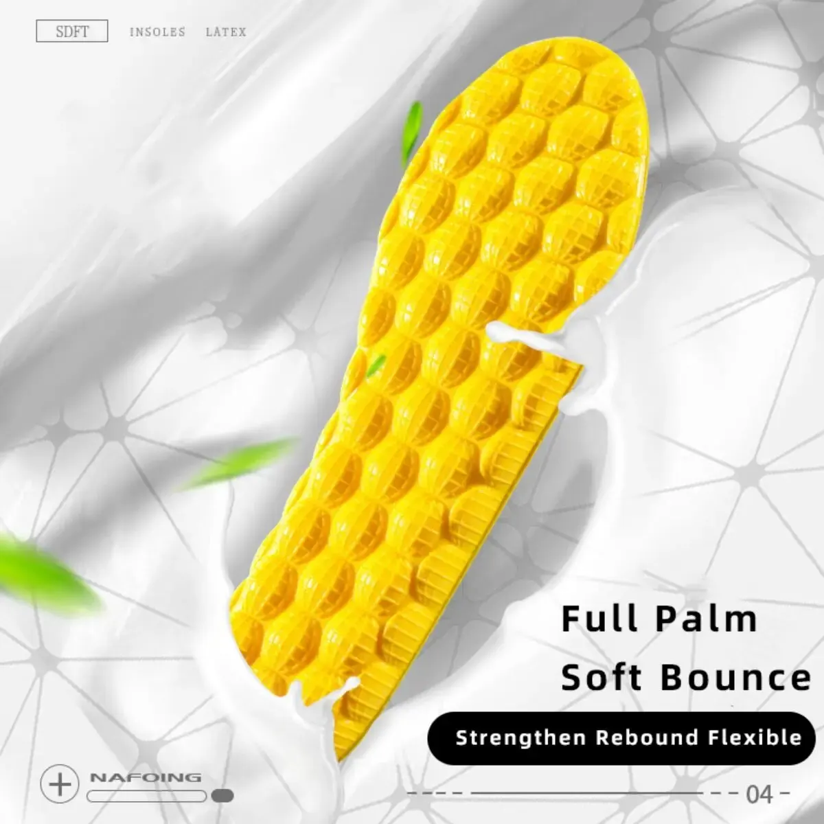 Breathe for Feet Men Running Insole1Pair 4D Cloud Technologyt High Elasticity Sports Deodorant Insoles for Shoes Yellow PU Sole view 2