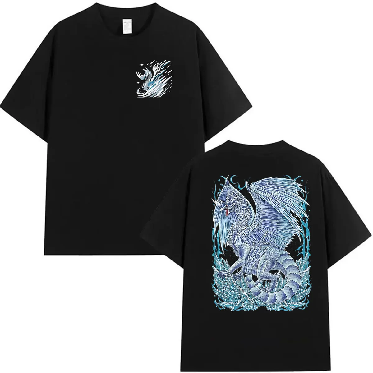 Game Monster Hunter Velkhana The Iceborne Dragon T Shirts Men Women Casual 100% Cotton Oversized T-shirt Clothing Fashion Tshirt