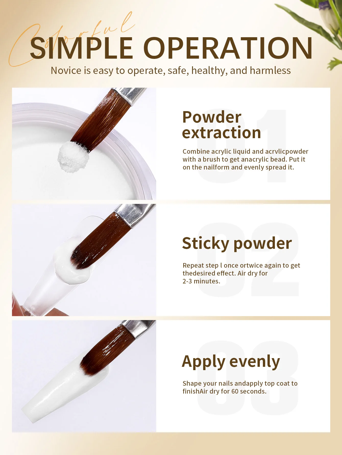 Zestaw 6-kolorowego akrylowego pudru kryształowego, umożliwiający tworzenie manicure w jakości salonowej w domu, idealny dla początkujących i profesjonalistów.