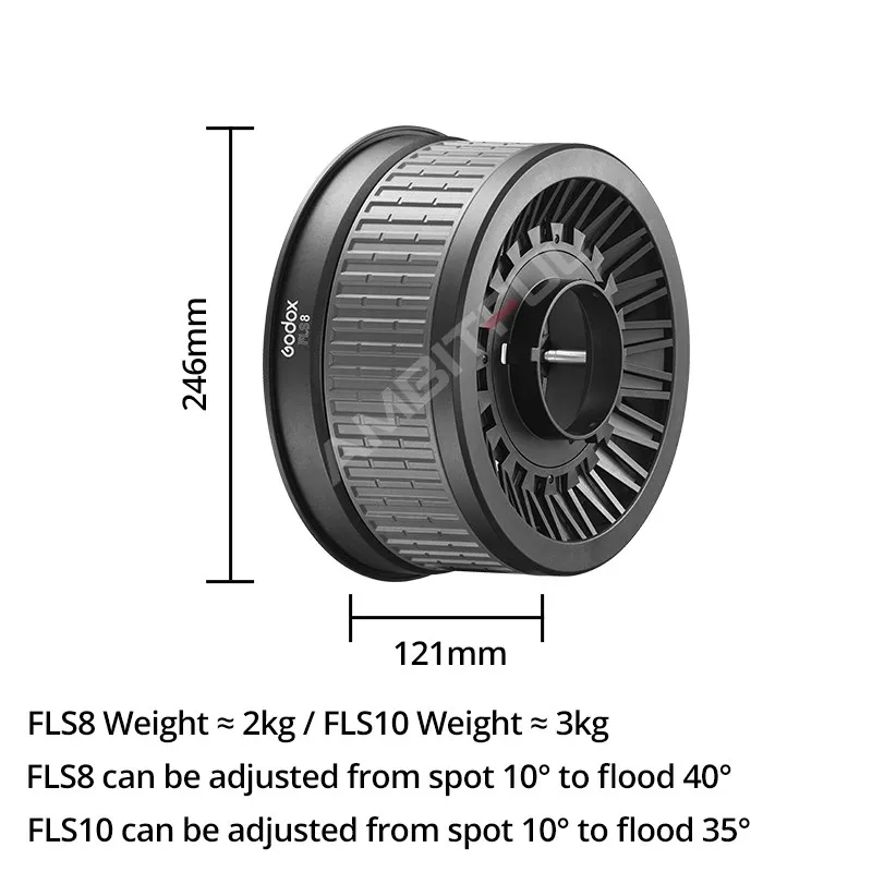 Godox FLS8 LB-01 FLS10 LB-02 Fresnel Lens Bowens Mount Light A Multi-Functional Light for Godox SL150II SL200II VL150  VL300