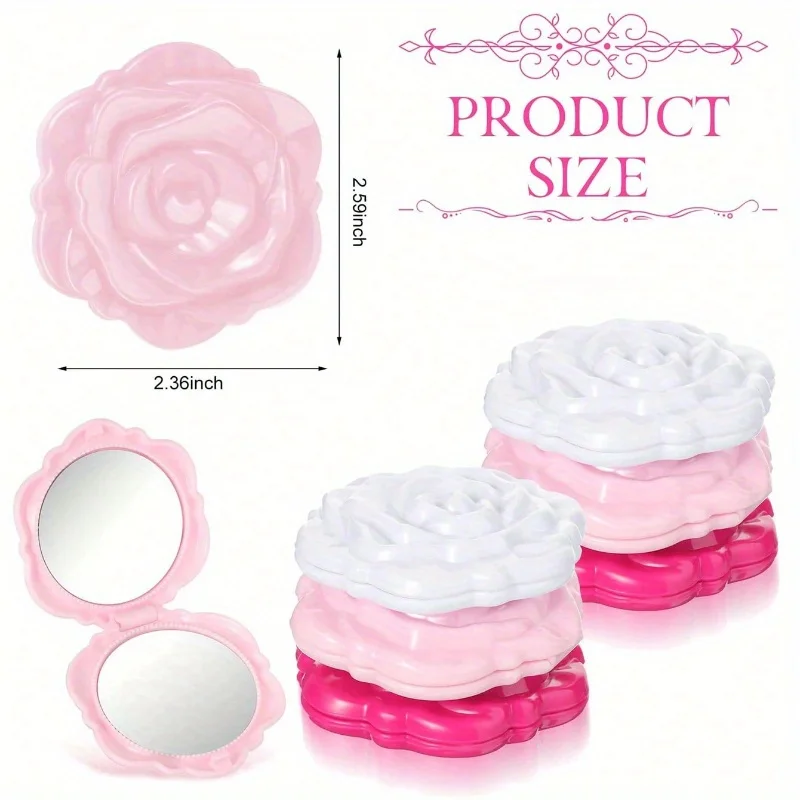 Portable and foldable rose flower makeup mirror,wedding party gifts,stylish mirrors for both women and girls.