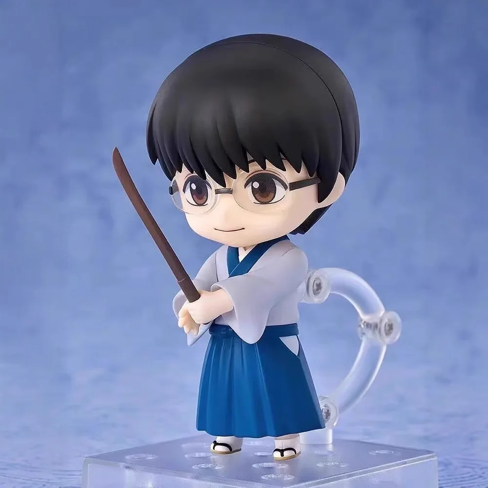 10cm # 2462 Kagura # 2458 Shimura Shinpachi # 2420 Gintama Sakata Gintoki Anime Action Figure Brinquedos