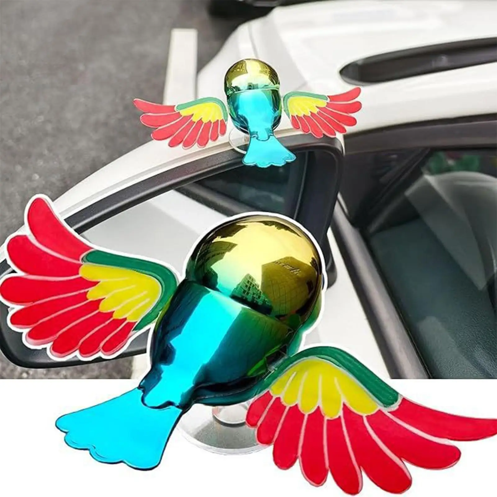 

Car Mirror Accessories Cute Wind-Powered Flying Bird Automotive Rearview Mirror Decor For Automotive Truck RV SUV Motorcycle