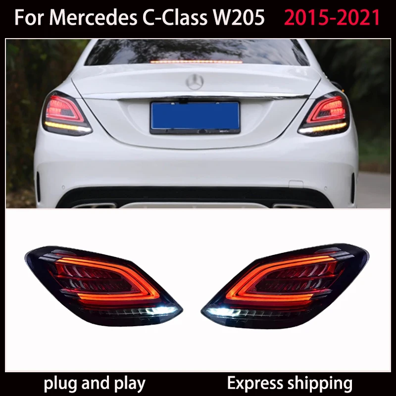 

Для Mercedes-Benz C-class W205 C200 C260 C63 2015-2021 светодиодный задний фонарь в сборе DRL сигнальный фонарь модернизированный задний фонарь S-класса