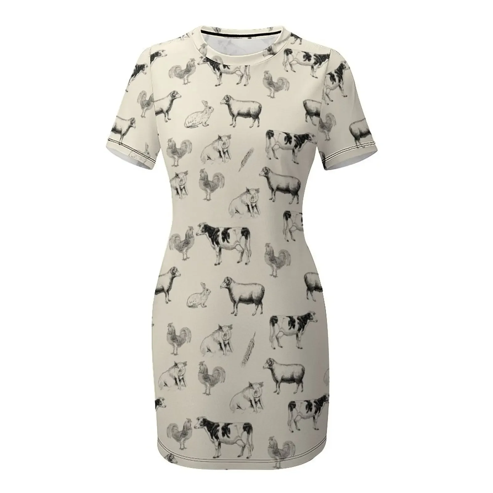 Sukienki damskie z krótkim rękawem z motywem zwierząt gospodarskich, letnie sukienki damskie 2025, ubrania na studniówkę, sukienki wieczorowe damskie, sukienka