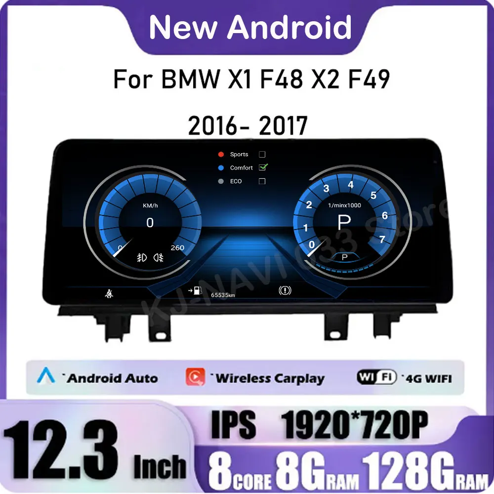 

IPS Новый Android 14 для BMW X1 F48 X2 F49 (2016 г.) Автомобильный плеер GPS-навигация Мультимедийное видео NBT и система EVO 2018-2020 гг.