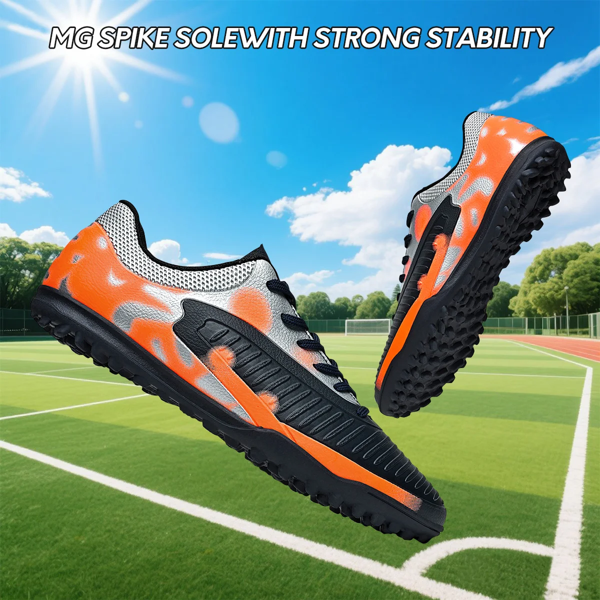 Unisex Adult TF Football Boots, Wear-resistant Rubber Studs, Lightweight Comfort Soccer Cleats for Daily Match Training