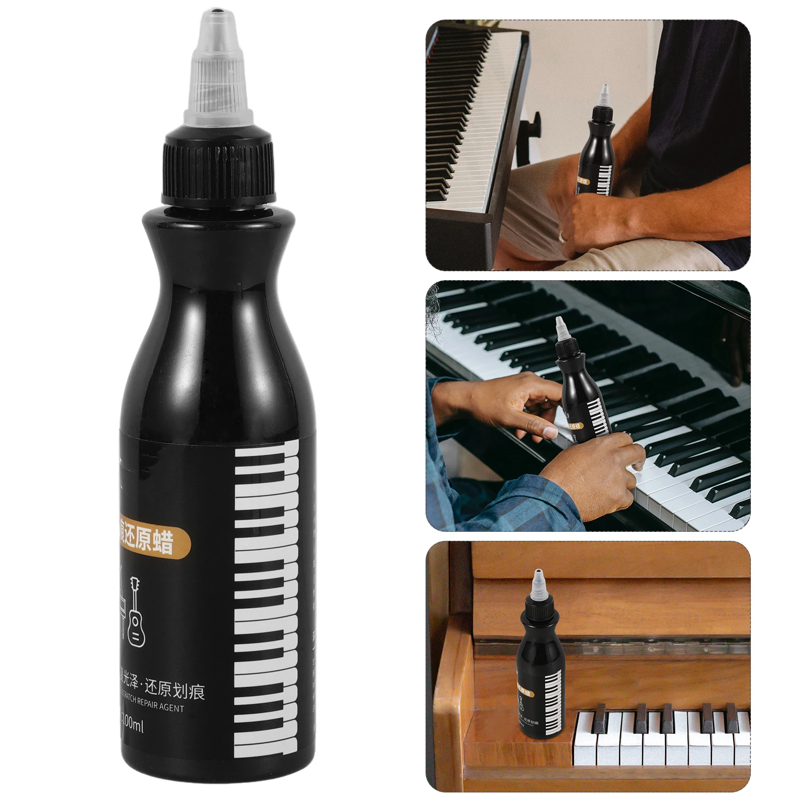 

Piano Paint Polishing Wax Instrument Caring Maintenance Musical Care Supply Black Accessories