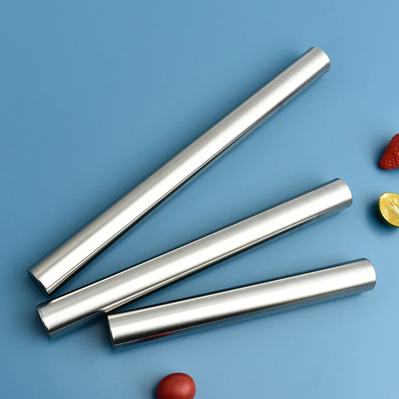 Edelstahl Nudelholz Backen Brot Gebäck Roller Antihaft-Backwerkzeug Kochen Pizza Cookie Cannoli Tubes Küchenutensilien