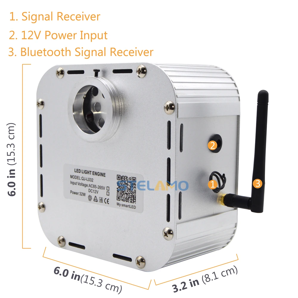 Kit de luces de fibra óptica centelleantes, motor de luz con controlador de aplicación de 32W con 800 piezas/1000 piezas de fibra óptica