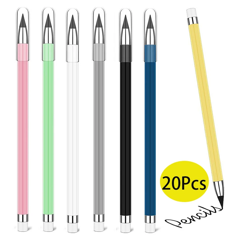 

20Pcs Everlasting Pencil with Eraser Forever Pencil for Home School Office Writing Drawing