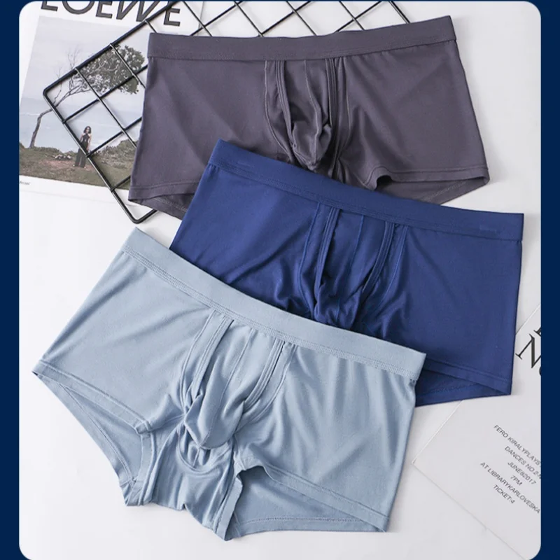 1PCS Men Underpant Elephant Nose Mid Waist Solid Color High Elastic Soft Stretchy Breathable Anti-septic Men Underpant Underwear