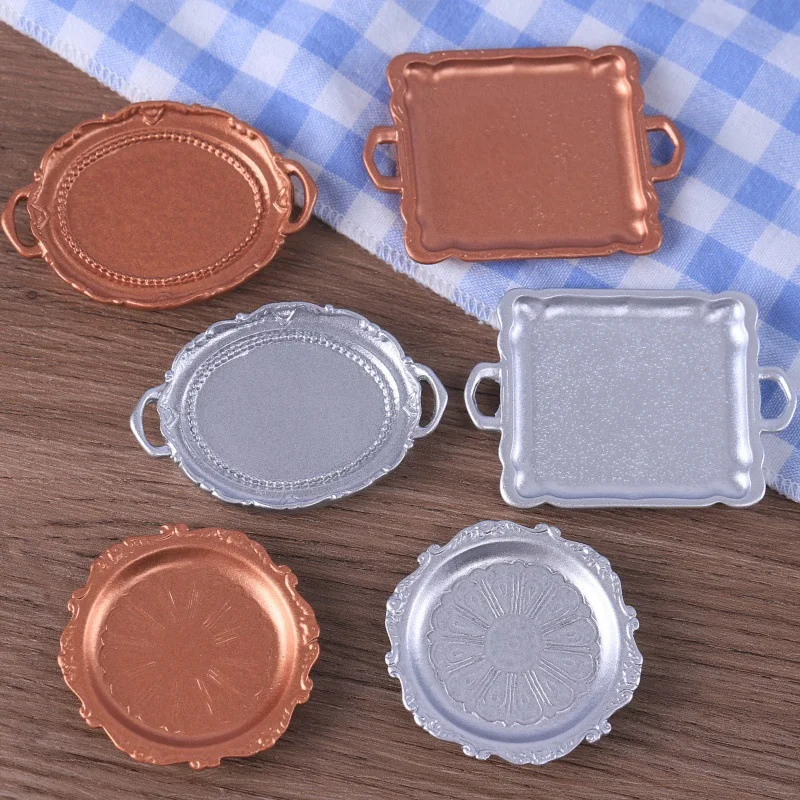 100pcs French Tray Bread  Plate Resin Cabochon DIY Accessories for Keychain Miniature Food Game Wholesale Dollhouse Decor
