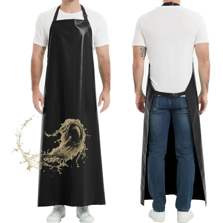 

Более толстый резиновый фартук, удлиненный регулируемый фартук для промышленного использования, сверхмощный маслостойкий, химически стойкий, водонепроницаемый рабочий фартук с идентификатором