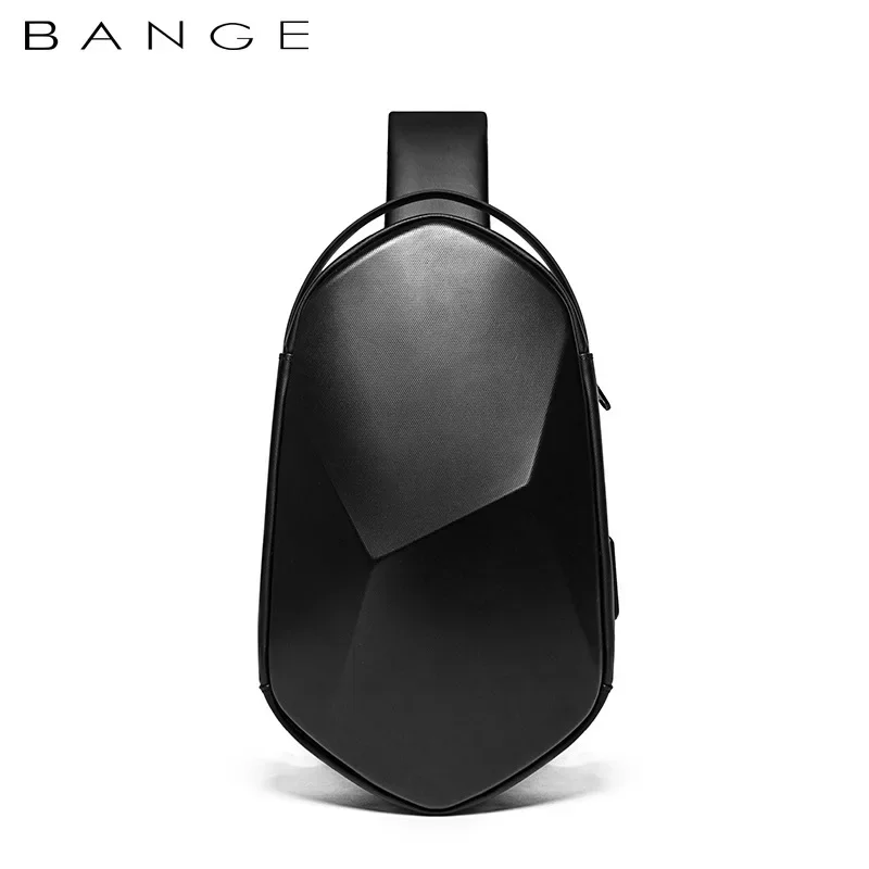 Bolso de hombro con carga USB para hombre, bandolera informal de viaje resistente al agua, con estuche rígido para el pecho, nuevo diseño, 2024