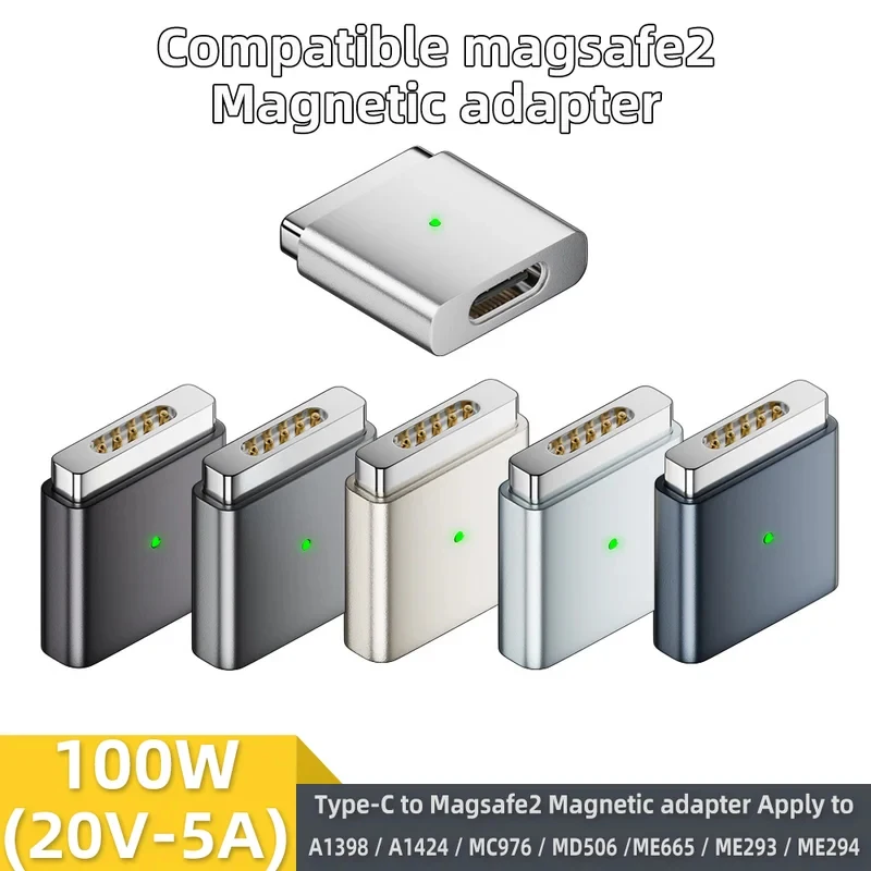 USB-C to MagSafe 2 Magnetic Charging Adapter 100W Fast Charge for MacBook Air Pro  A1398/A1424/MC976/MD506/ME665/ME293/ME2942