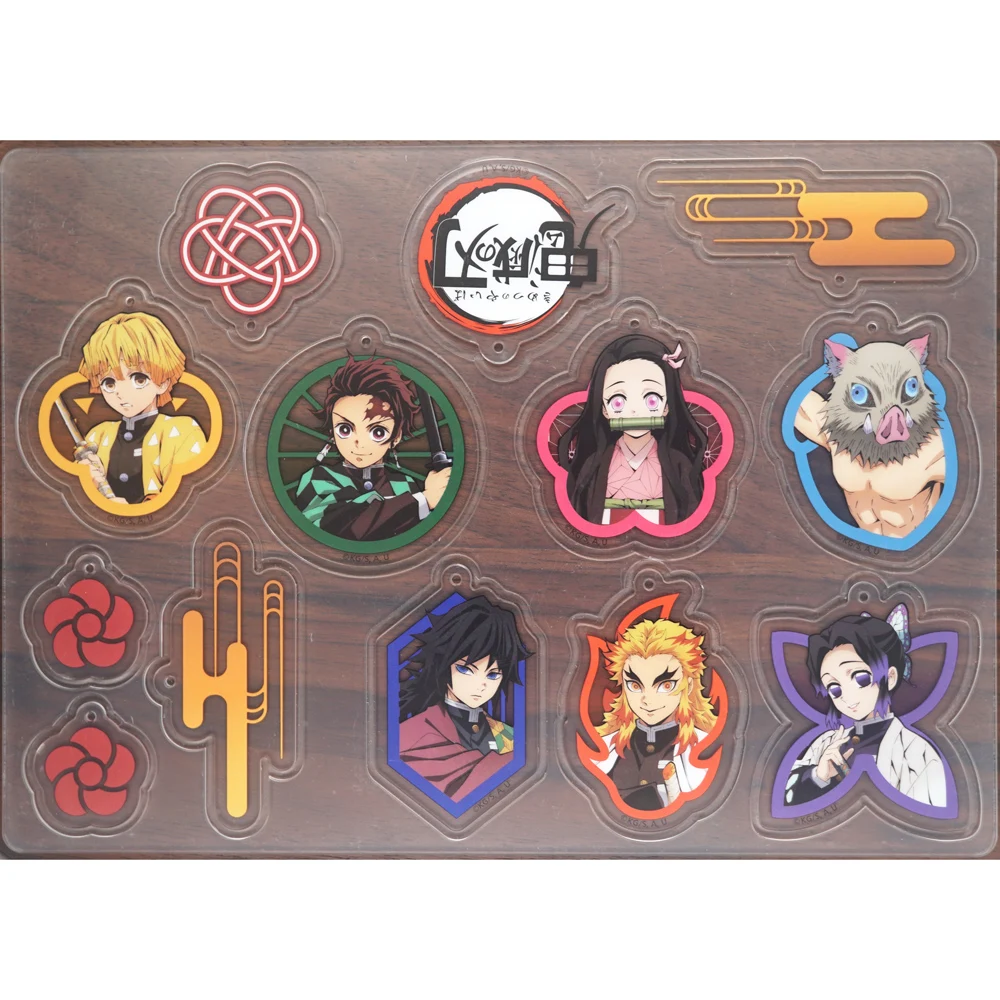 Demon Slayer Anime Kamado Tanjirou Zenitsu Tomioka Giyuu Kochou Shinobu Rengoku Kyoujurou Acrylic Keychain Ornament Toys