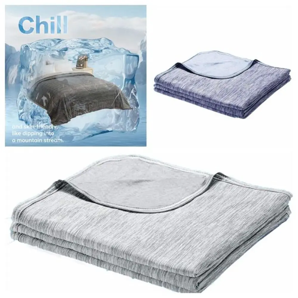 

New Double Sided Cooling Blanket Cold Effect Skin-Friendly Conditioning Quilt Breathable Solid Color Cooler Quilt