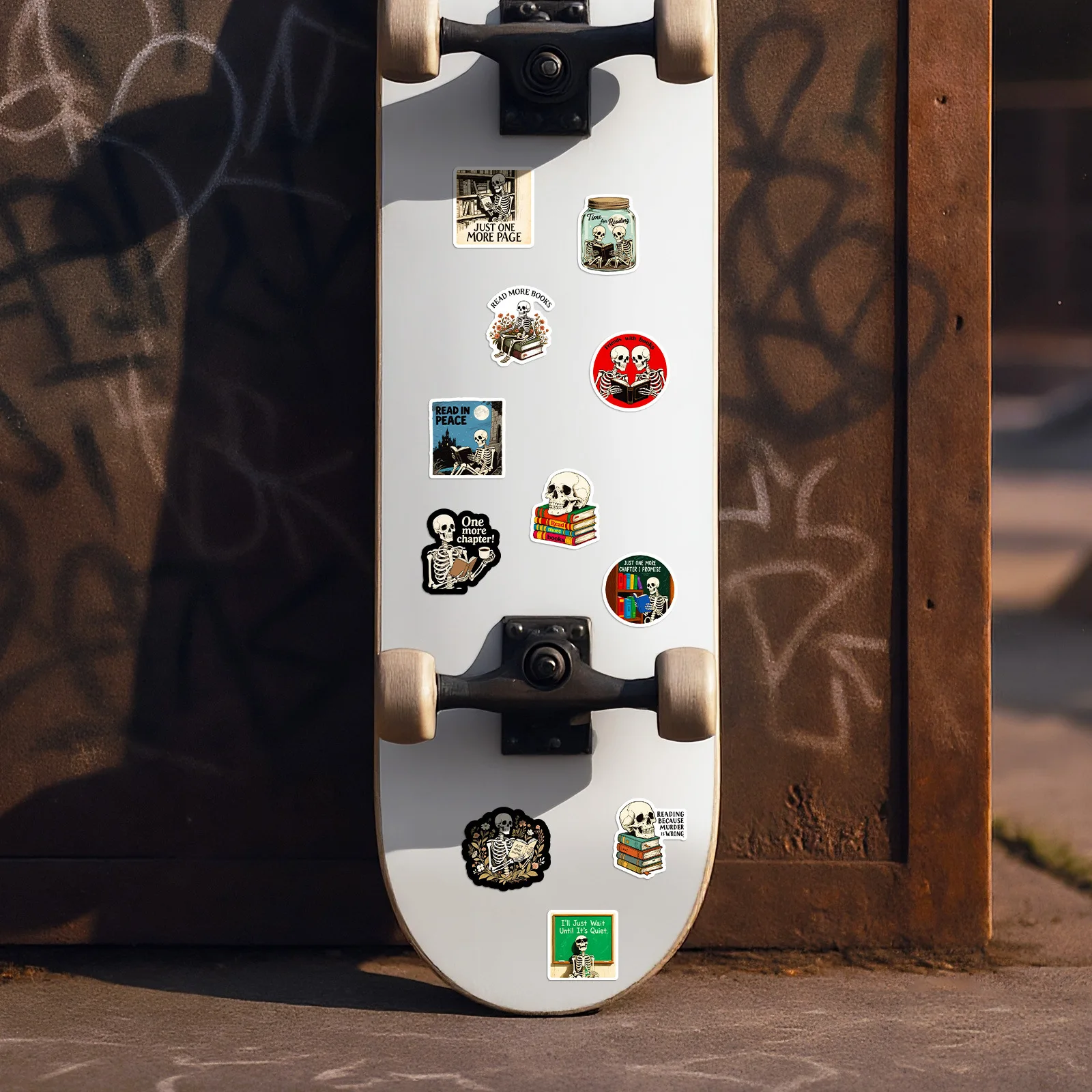 56 pçs dos desenhos animados esqueleto leitura adesivos criatividade graffiti decoração diy notebook mala guitarra skate telefone brinquedos decalques