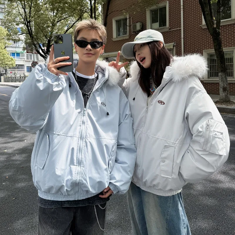Big Fur Collar Tooling Down Cotton Clothes Women's 2026 New Winter Warm Thickened Loose Temperament Couple Pie Overcome Coat