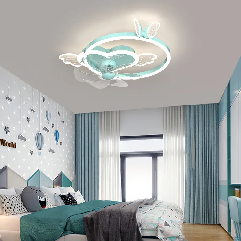 Lustre LED avec ventilateur pour chambre d'enfant, éclairage d'intérieur pour chambre à coucher, salle à manger, salon, cuisine, hôtel, Restaurant, café, Villa