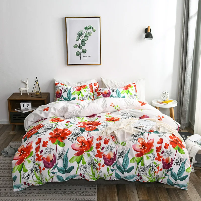 

New floral bedding set of 2-3 pieces, large single and double bed full size bedding set