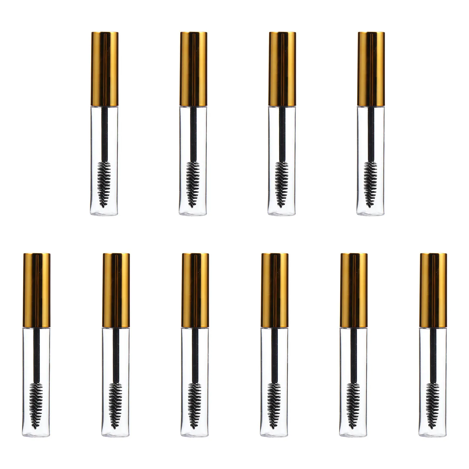 Ensemble de bouteilles rechargeables de maquillage de 10Ml, Tube de Mascara vide avec baguette, récipient liquide de croissance des cils convivial pour voyage, flacon transparent, 10 pièces