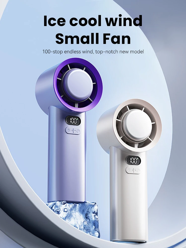 Portable Handheld Turbo Fan High-speed Powerful Airflow for Outdoor Adventures Office Work Ice Cool Wind Small Fan