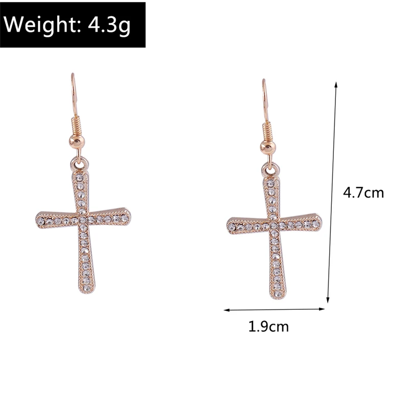 Mode Kristall Kreuz Tropfen Ohrringe für Frauen Gothic Kreuz Baumeln Haken Ohrringe Mädchen Party Festival Schmuck Geschenke – Detail 13