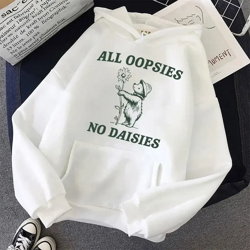 

All Oopsies No Daisies Funny Raccoon Hoodies Fashion Kawaii Graphic Men's Women's Oversized Sweatshirt Ieisure Hoodie Streetwear