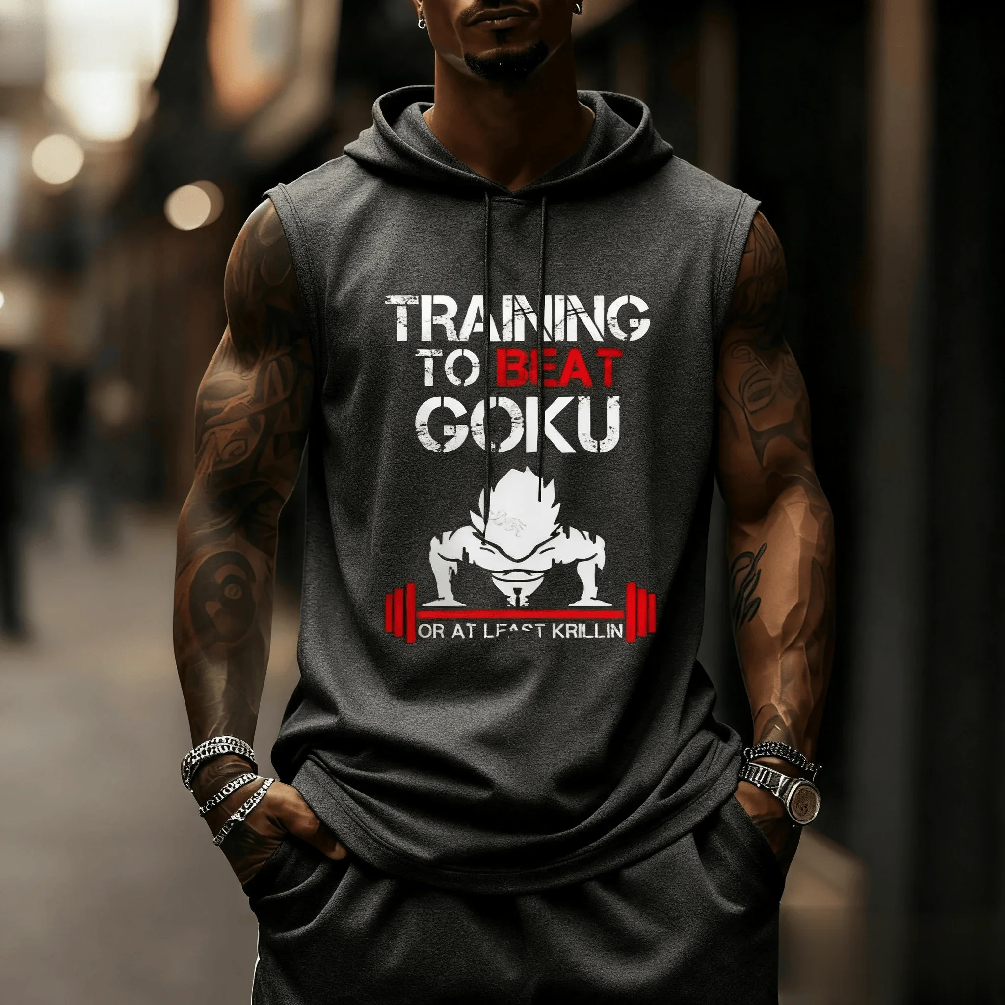 

Dragon Ball Super Saiyan тренировочная мужская майка без рукавов с капюшоном рубашка для тренировок в тренажерном зале аниме уличная одежда с графикой фитнес-жилет летний