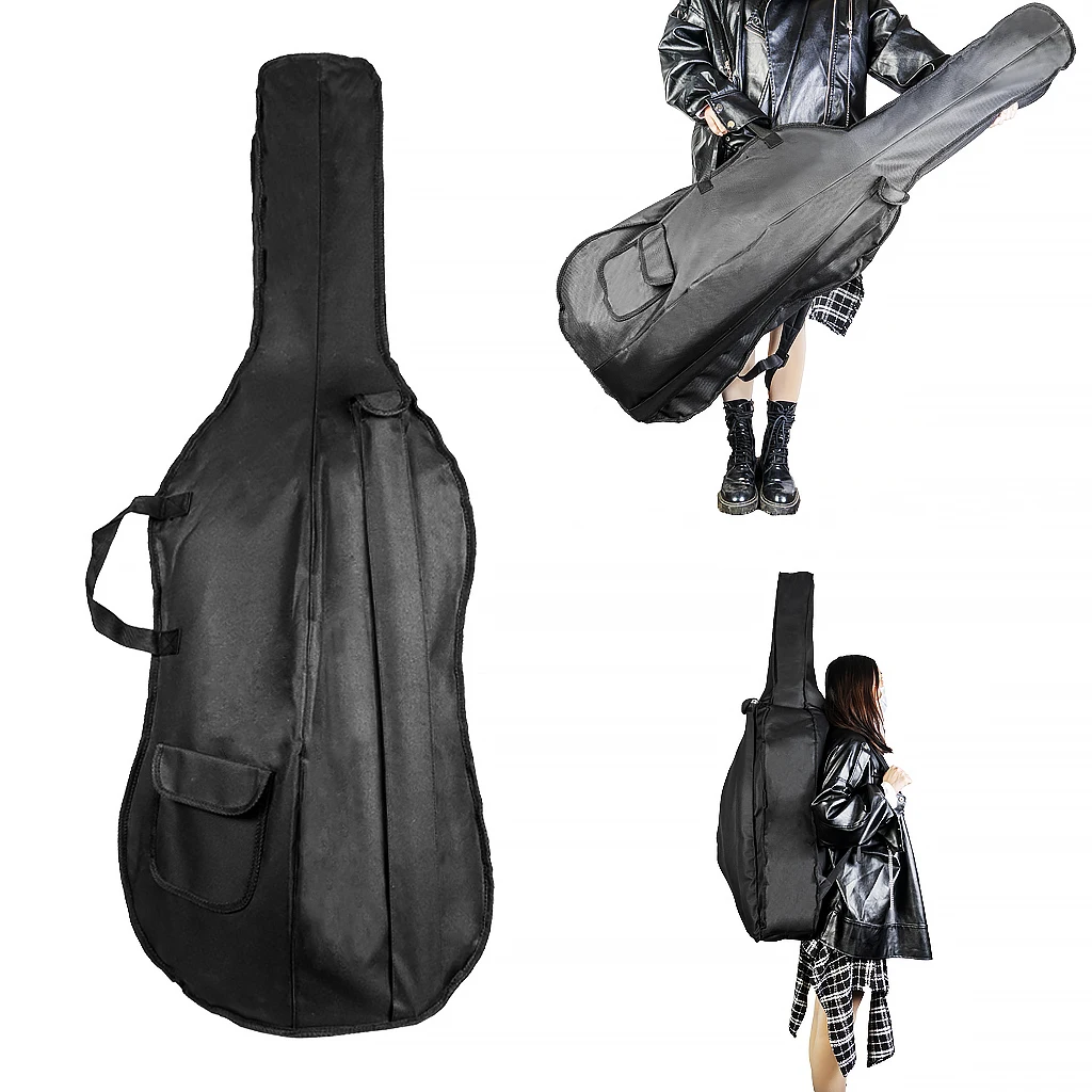 Mugig 4/4 3/4 1/2 1/4 1/8 Size Cello Bags Violoncello Case Acoustic& Electric Cello Stradi Carry Strap Gig Bag Bow Rosin Pocket