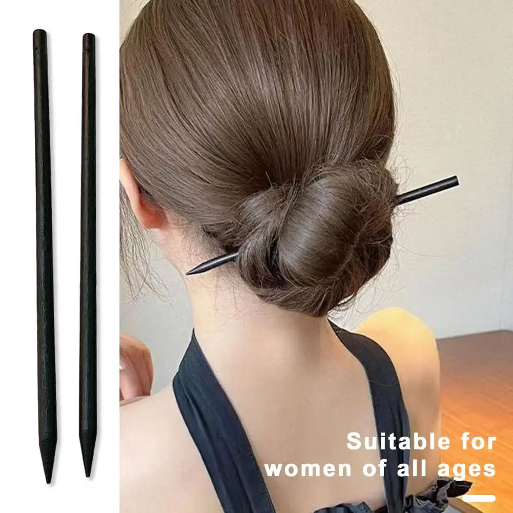 Hairpin for Thick Hair Elegant Chinese Style Hairpin Set Black Wood Chopsticks Hair Stick Women's Long Hair Pin Fashion