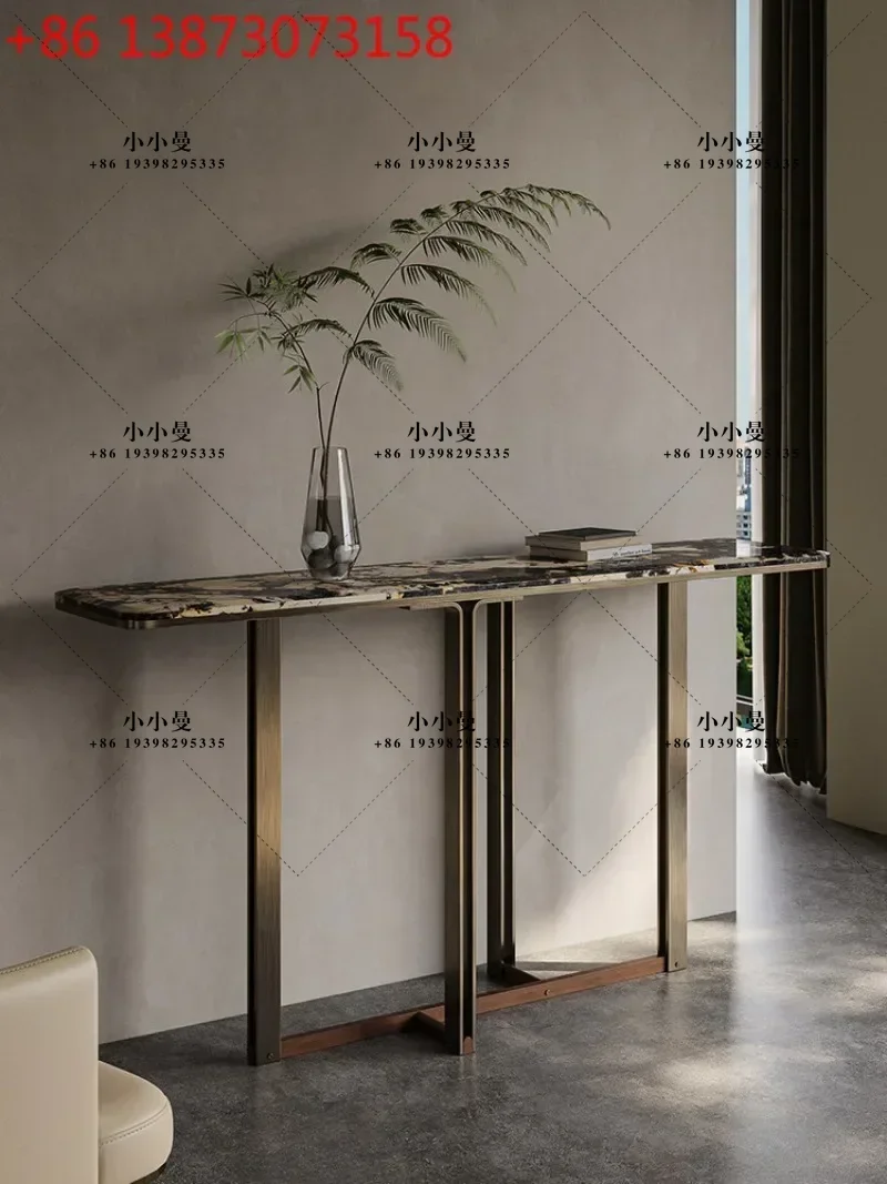 Light luxury against the wall Modern simple villa Entry end view table Marble entrance table