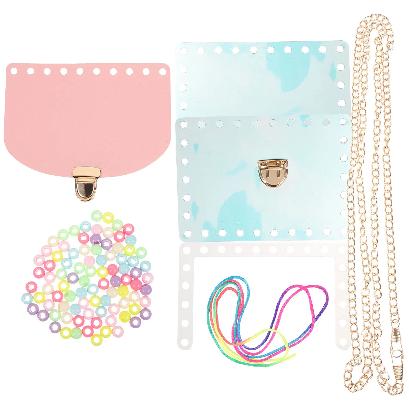 1 ensemble de sacs artisanaux de bricolage, matériel de perles pour fourre-tout à bandoulière, accessoires de fabrication de sacs faits à la main, cadeau de grande capacité pour femmes et filles