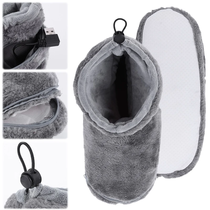 BAAG-USB Heater Foot Shoes Winter Warm Snow Boots Comfortable Plush Warm Electric Slippers Feet Heated Shoes For Women Men