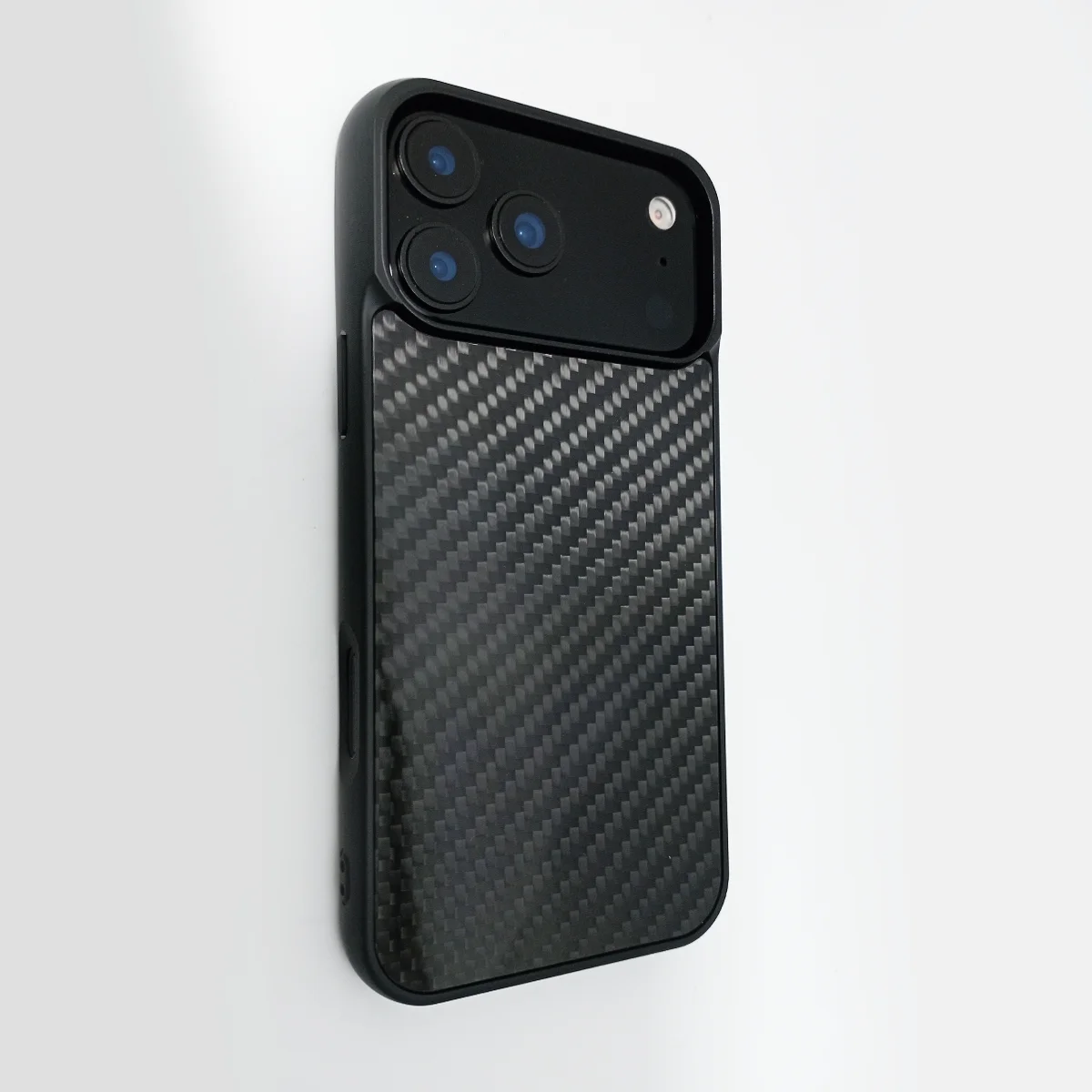 

Для iPhone 17, глянцевый 3K саржевый чехол из углеродного волокна с изогнутыми краями для мобильного телефона