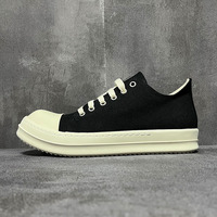 Men Women Casual Loafer Shoes Canvas Luxury Trainers Lace Up High Street Sneakers Autumn Flats Black Walking Shoe