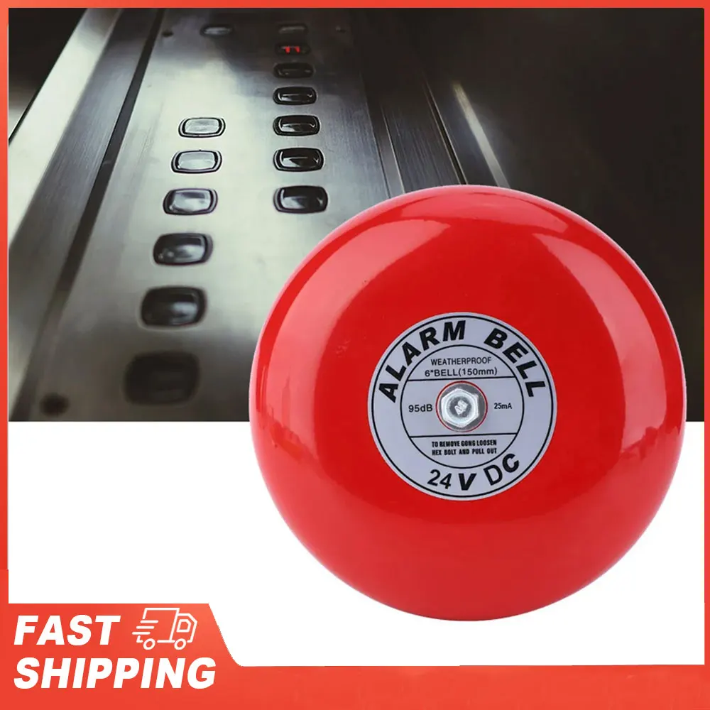 Alarm Bell Fire Alarm Bell CB‑6B 95dB Metal Electric Round Alarm Bell School Home Factory Security Alarm Bell Metal Alarm Bell