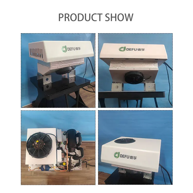 12 فولت 24 فولت 48 فولت على السطح دراجة ثلاثية العجلات المبردة شاحنة ثلاجة شاحنة وحدة تبريد كهربائية للحوم المجمدة #2