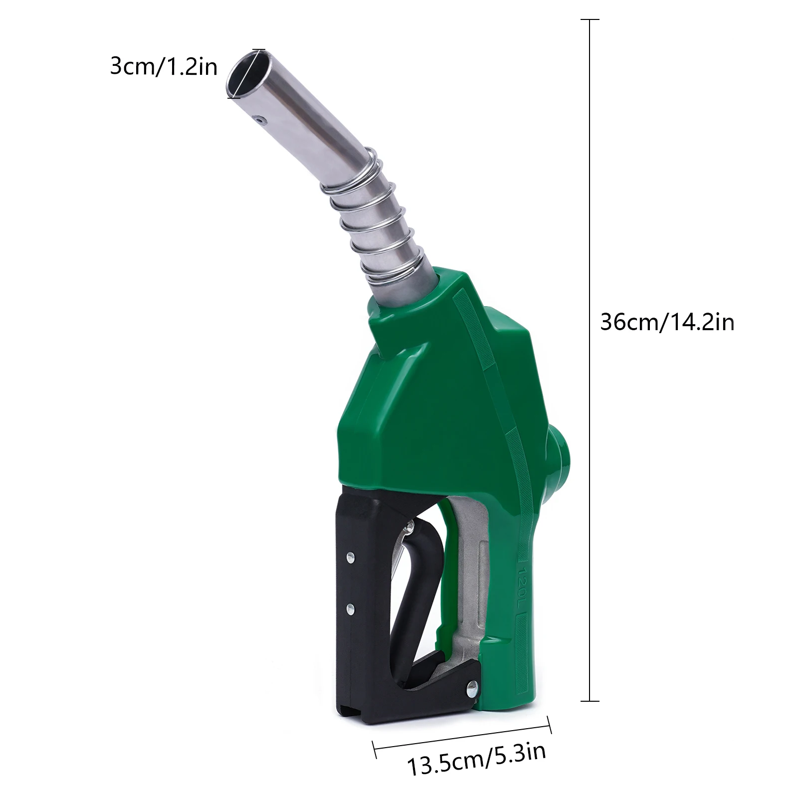 Aluminum Alloy Fuel Gasoline Petrol Oil Delivery Gun Nozzle Dispenser 3 Gears Adjustable Refuel Injection Gun 31.7Gal/min