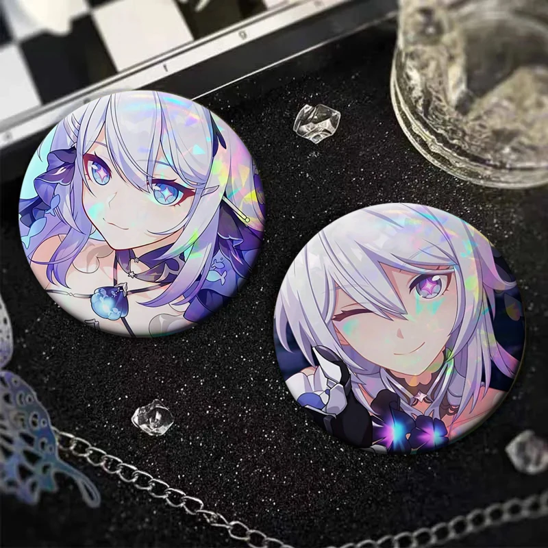 Honkai Star Rail Badge Genshin Impact Character Kaedehara Kazuha Tinplate Pins R-Re Zero Rem Creative Brooches on Backpack Decor