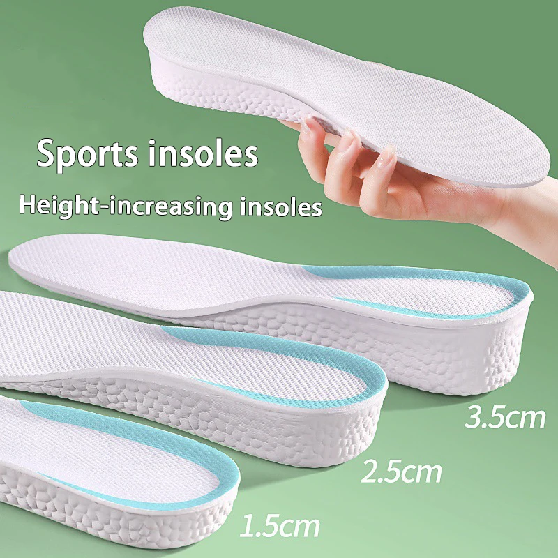 1Pair Men's and women's height increase insoles shock-absorbing sports insoles elastic soles arch support comfortable insole